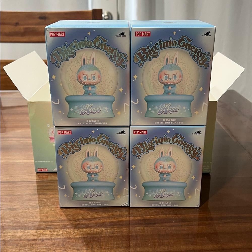 Bundle of 4 Labubu Big Into Energy Snow Globe Blind Boxes